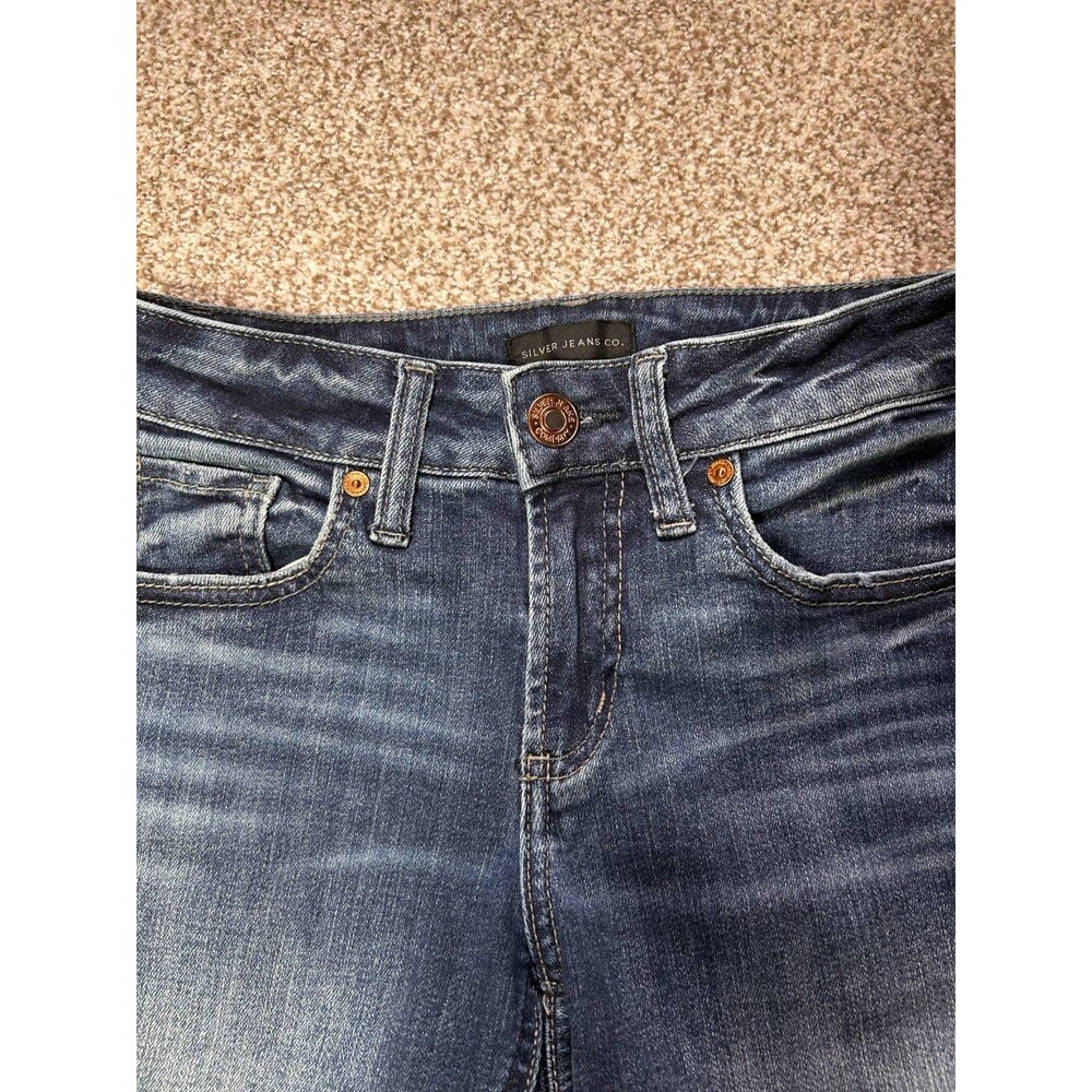 Silver Jeans Co Womens Size 24 x 23.5 Blue Suki Capri - Picture 3 of 10
